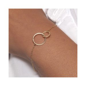 Pulsera dos circulos dorados