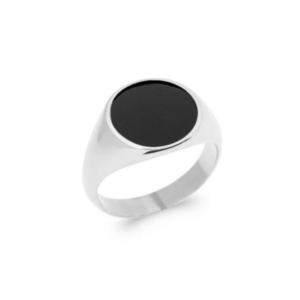 Anillo sello agata negra